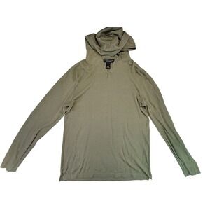 The Mens‎ Store Bloomingdales Long Sleeve Henley Hoodie Tunic Khaki Green Size M